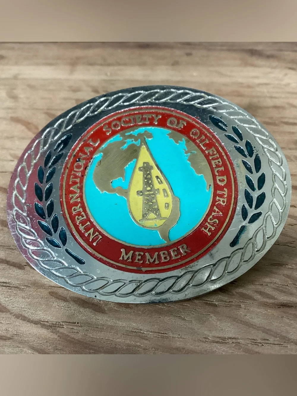 🔴 Vintage - International Society Of Oilfield Trash - Belt Buckle - (ISOT) Rare